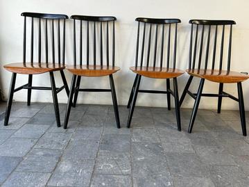 4 Chaises à Barreaux Bicolore