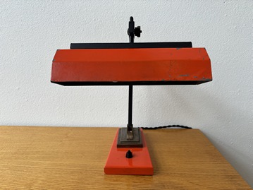 Lampe vintage orange et noire technique