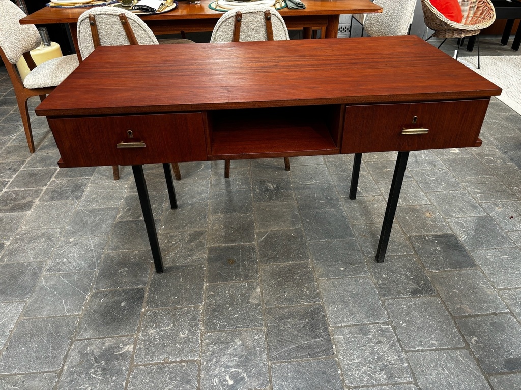 Bureau console pieds métal 121x60,5xh71,5