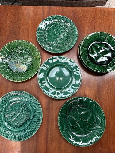 10 Assiettes verte vintage